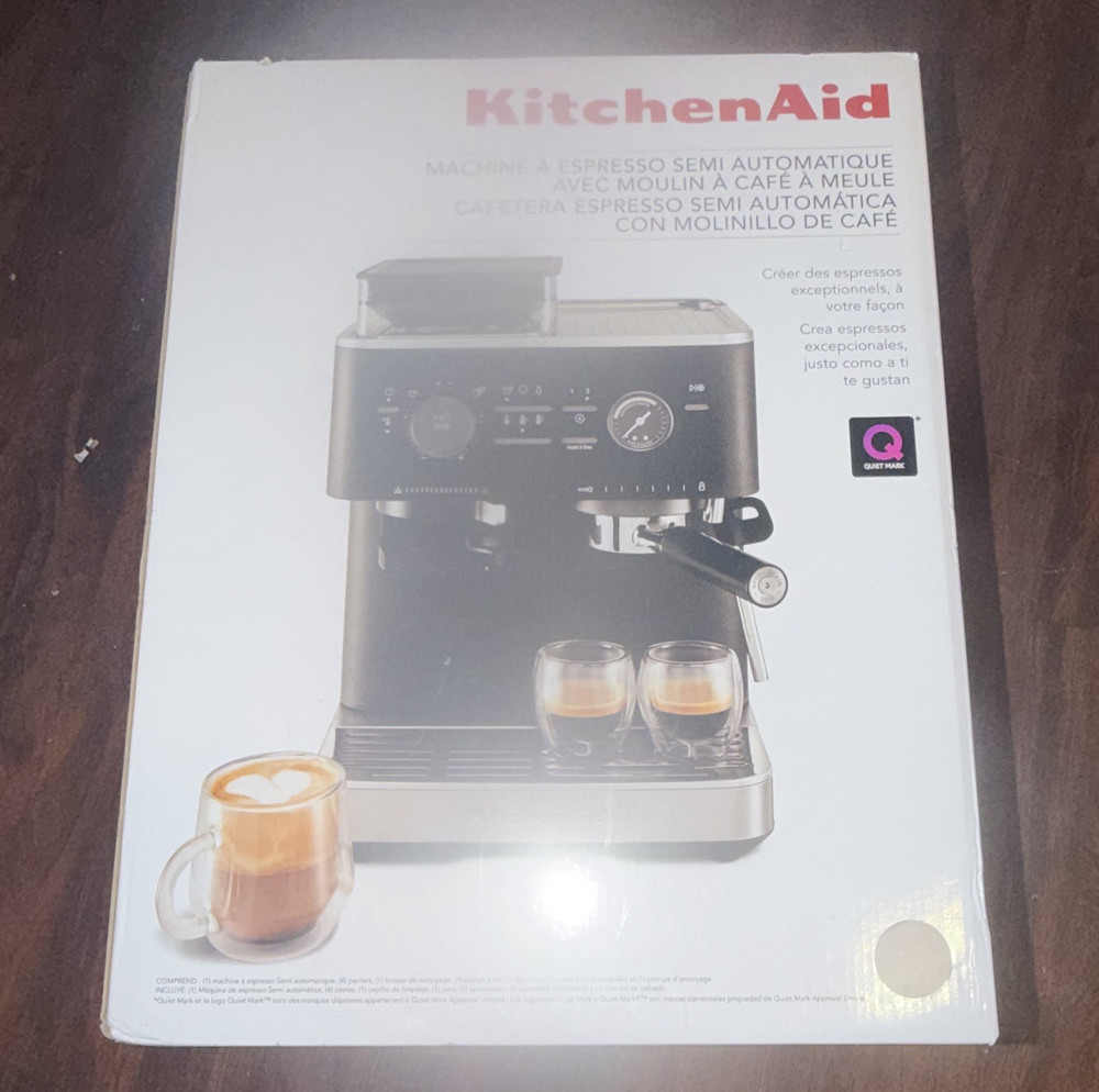 KitchenAid Semi-Automatic Espresso Machine Burr Grinder 15 Bar Black