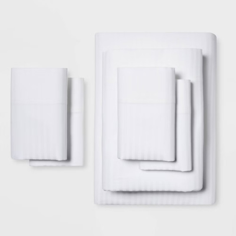 Threshold 400 Thread Count Cotton Damask 6PC Sheet Set Sophisticated gallery