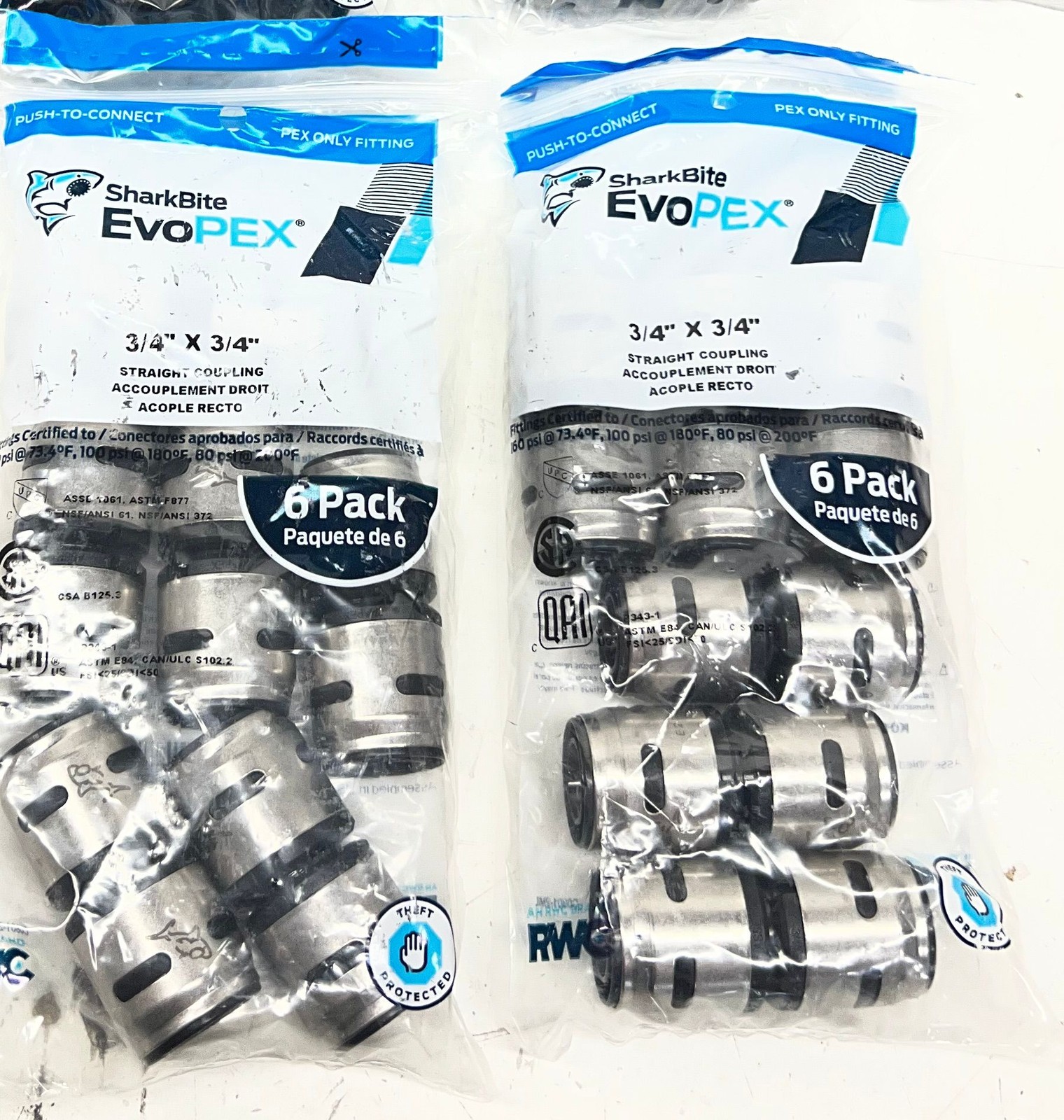 (36 TOTAL) Sharkbite 3/4 in. Push-to-Connect EVOPEX Plastic Coupling Fitting gallery