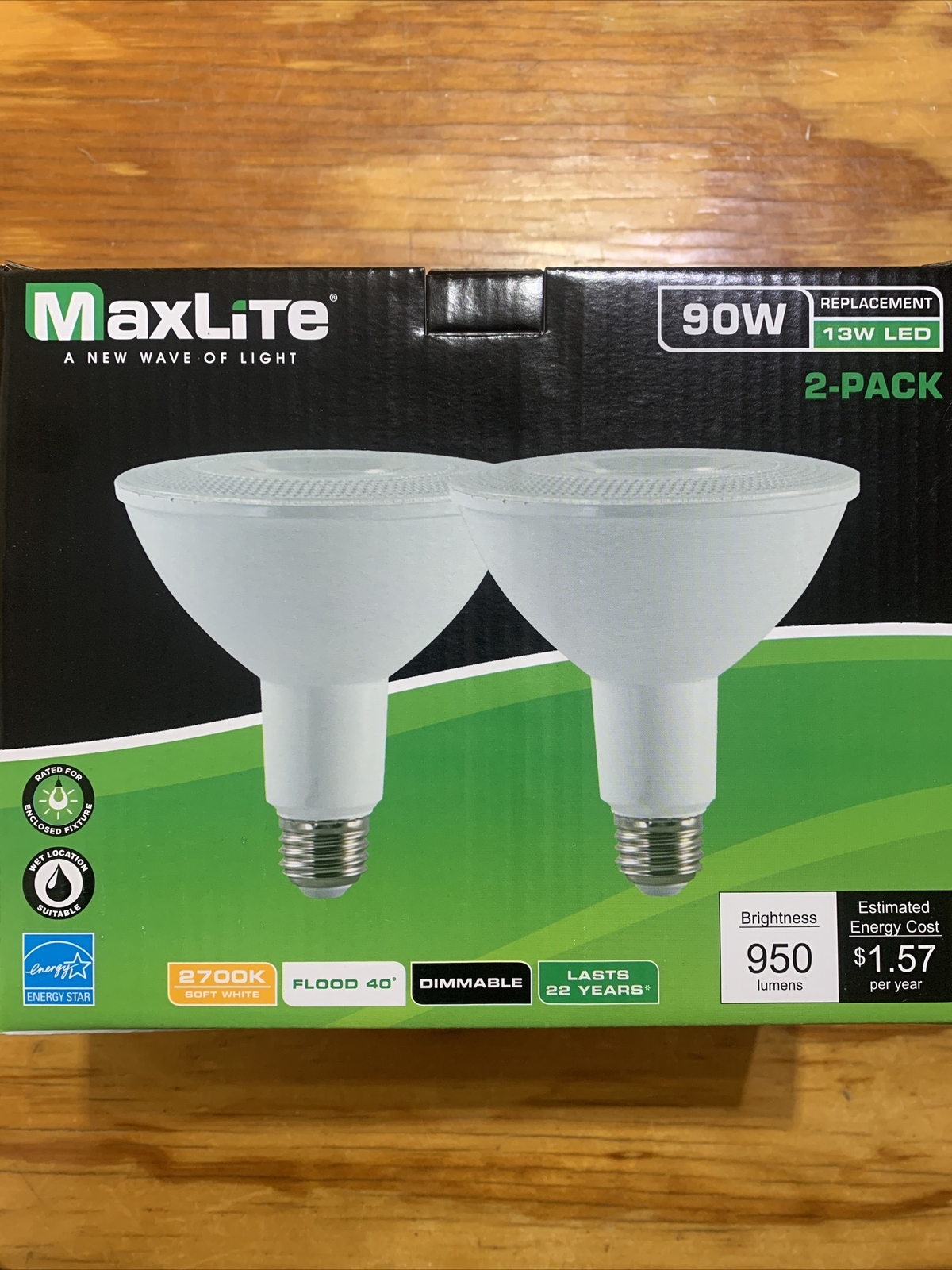 2 Pack LED Outdoor Flood Light Bulbs Weatherproof 90W Soft White 2700k Dimmable gallery
