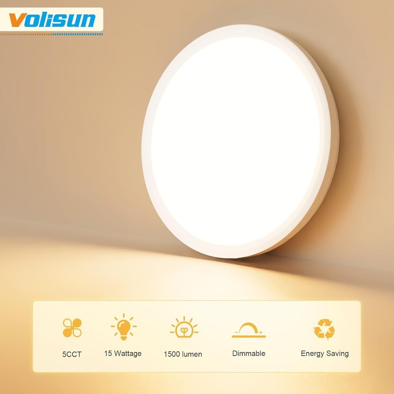 2Pack Led Flush Mount Ceiling Light Lamp Surface Fixture 3000k 4000k 6500k 5 CCT gallery