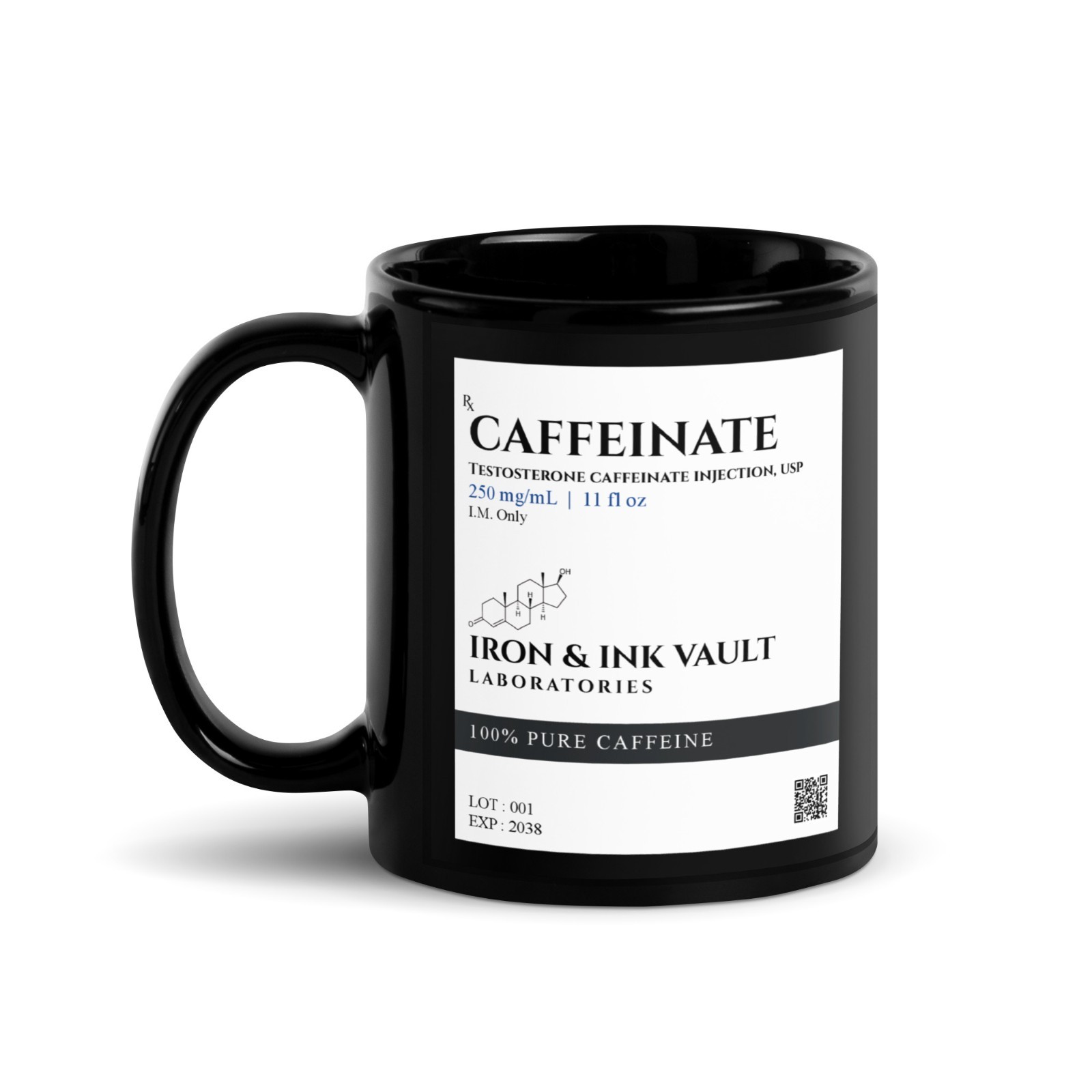 Bodybuilding Coffee Mug Funny Gym Mug Caffeinate 250mg Iron & Ink Vault™ gallery