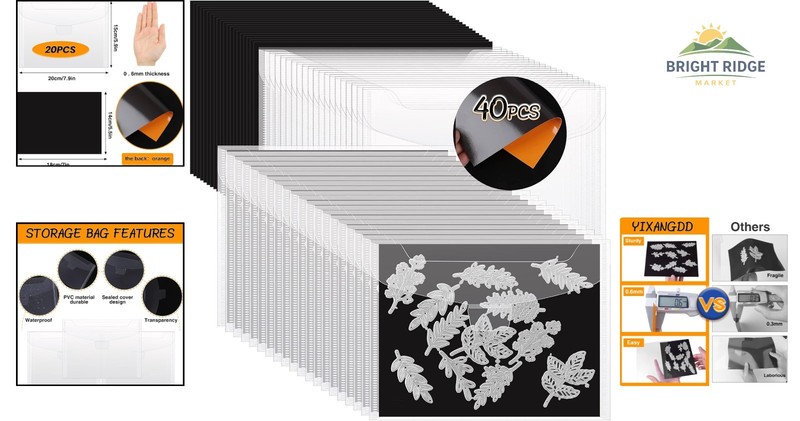 Crafting Storage Solution with 40 Pieces of Bags and Rubber Magnetic Sheets gallery