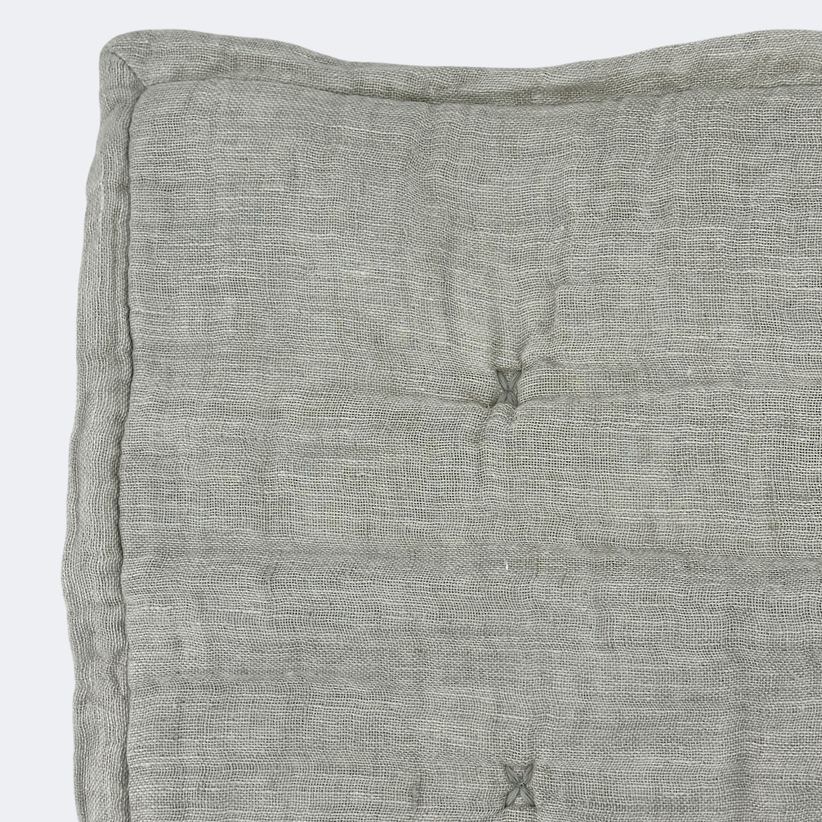 Restoration Hardware Linen Gauze Tufted Sham Mist Gray Lumbar Size 14" X 22" gallery