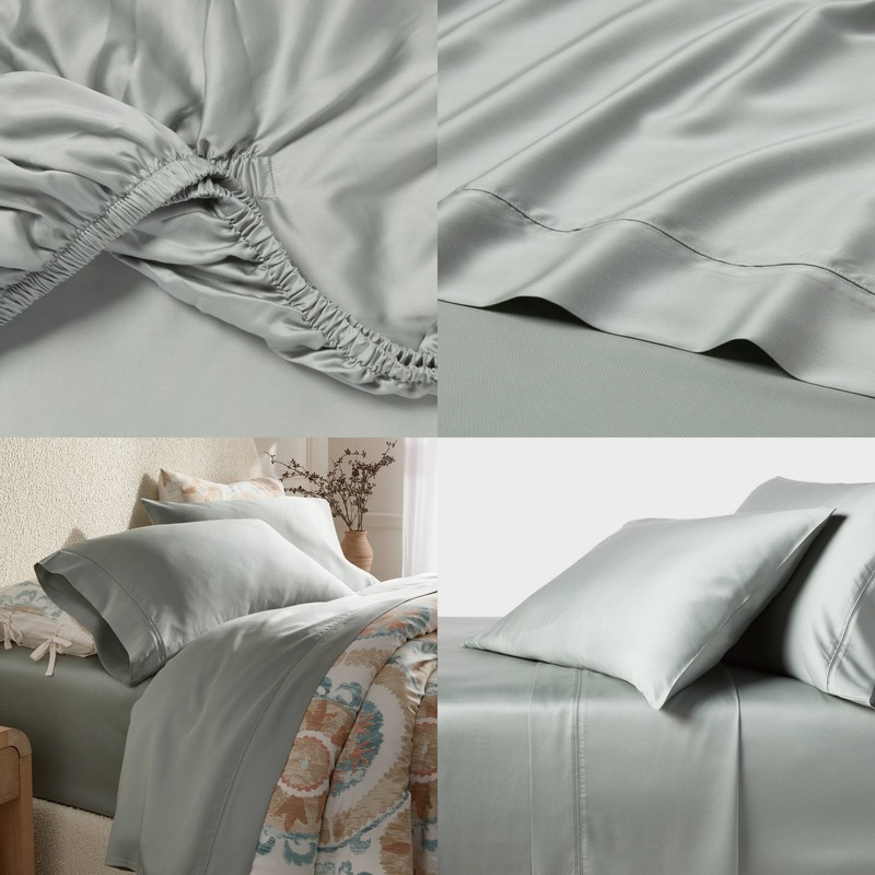 Full 320 Thread Count Cool TENCEL Lyocell Sheet Set Gray Chalk - gallery