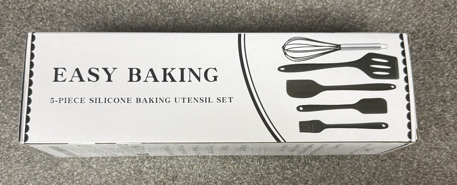 NEW in Box Easy Baking 5 Piece Silicone Utensil Set, BPA Free, Easy Clean Black gallery