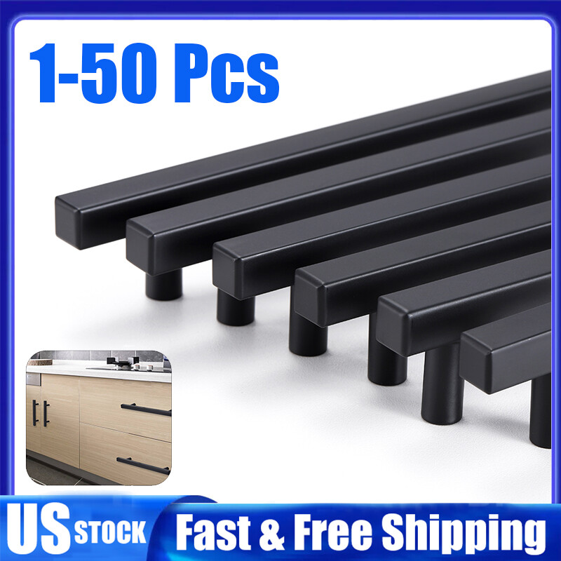 LOT Kitchen Cabinet Handles Pulls Matte Black Stainless Steel Drawer T Bar Pulls gallery