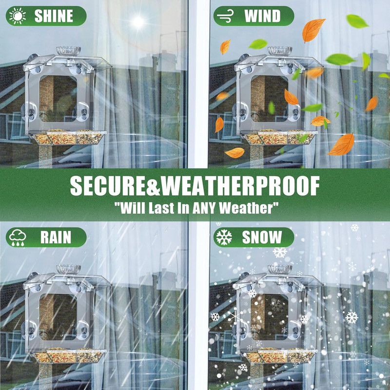 Clear Window Bird Feeder with Strong Suction Cups Clear Bird Feeding Station wit gallery