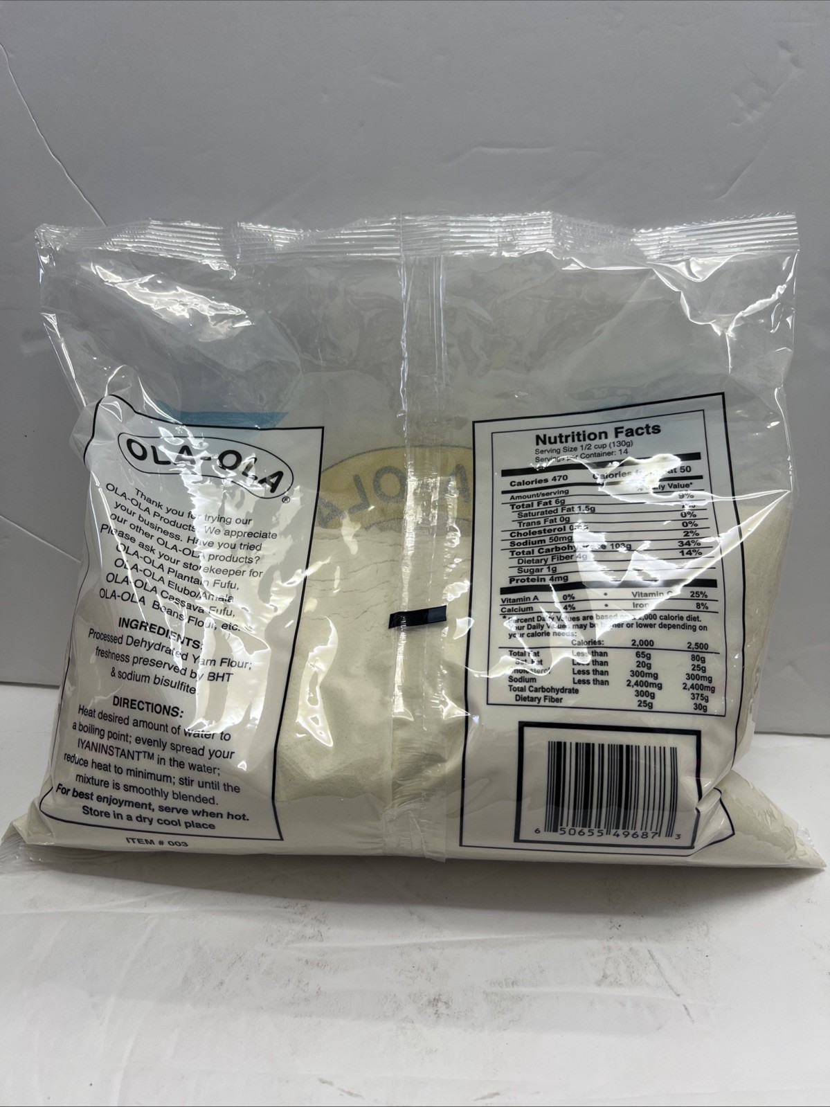 Ola Ola Authentic Pounded Yam (Iyan) 4Lbs EXP:08/28 New Sealed gallery