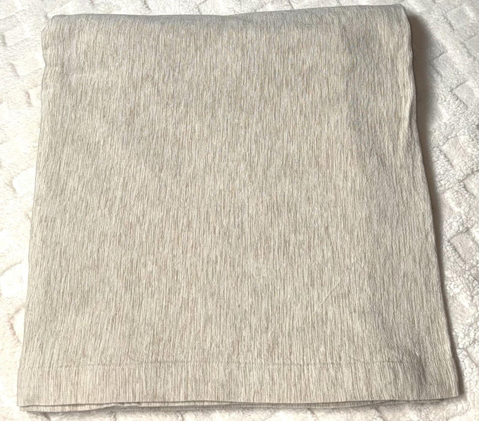 Crate & Barrel Rectangle 60x144 Linden Ecru beige cotton blend Tablecloth EUC gallery