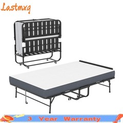 75*46 in Folding Bed with 5″ Memory Foam Mattress Guest Bed Portable Rollaway