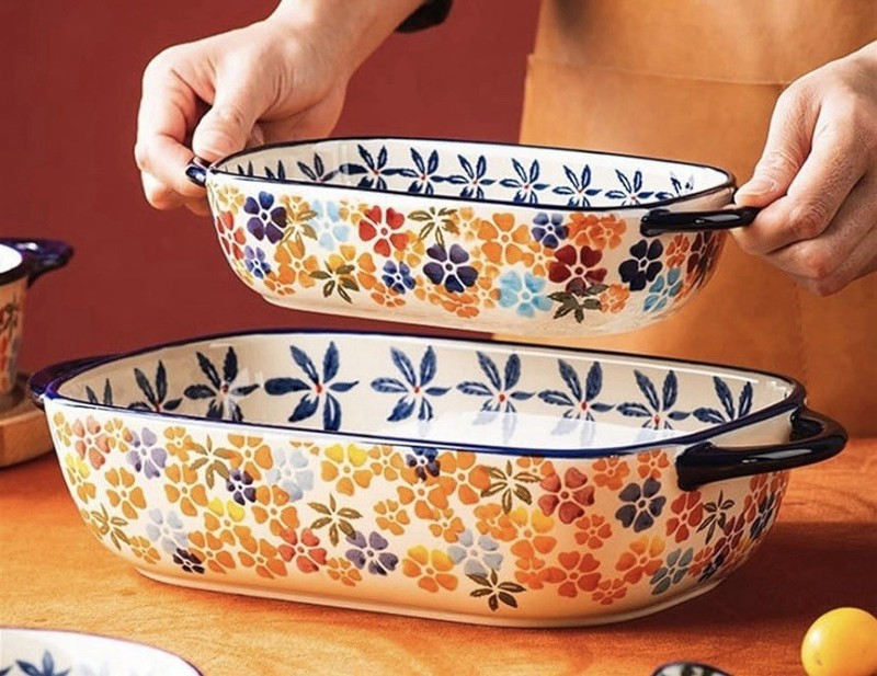 Ceramic Baking Dish Rectangular Bakeware Set Baking Pan, 2 Pc Caidesign gallery