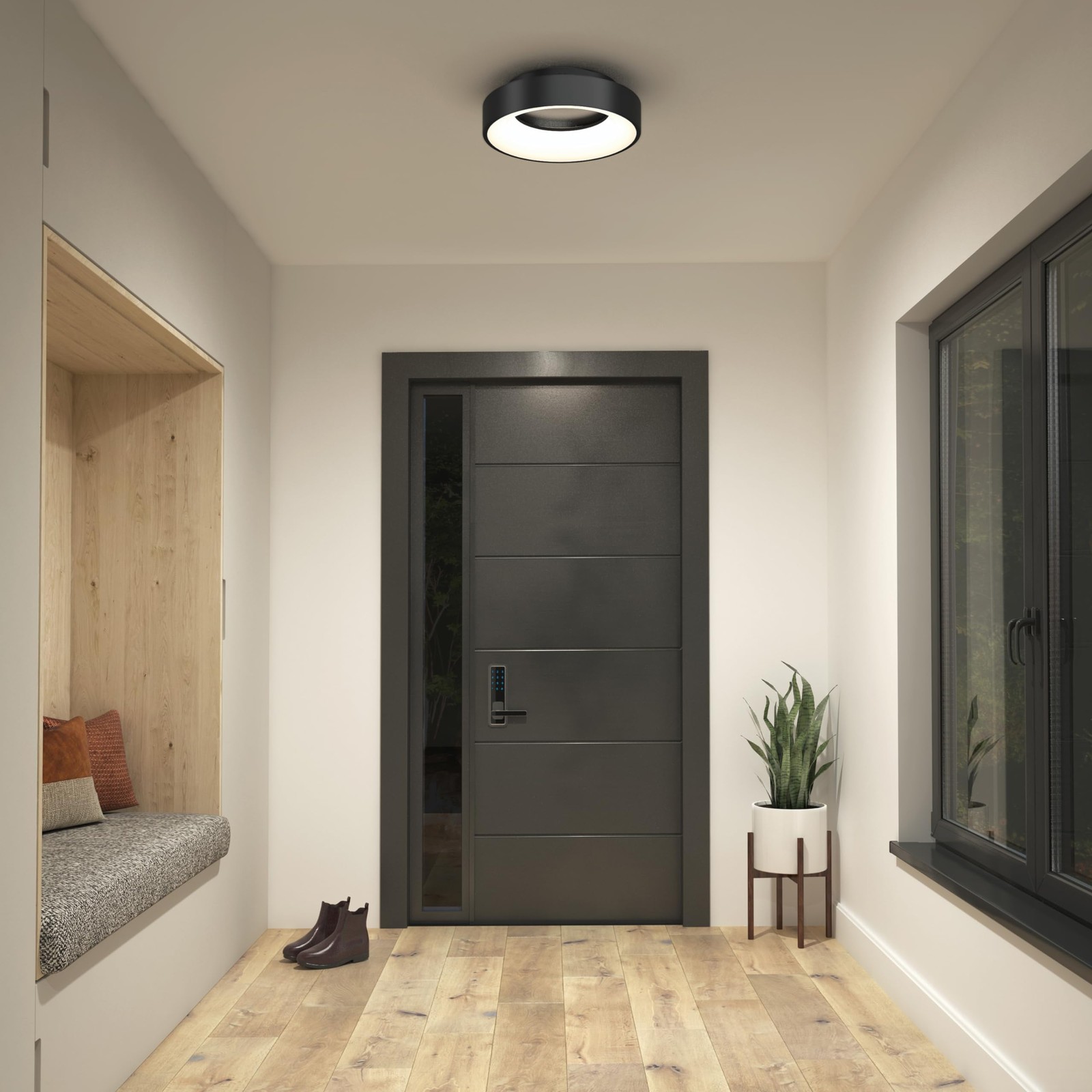 Aiden Integrated LED Flush Mount Black gallery