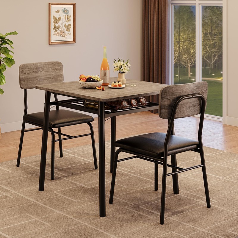 Set for 2 Dining Table Kitchen Table with 2 Chairs for Small Space Apartment gallery