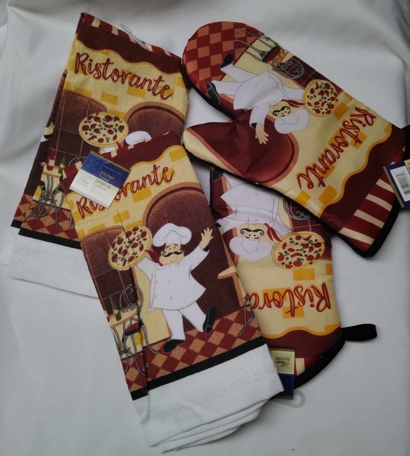 Home Collection Cotton Kitchen Towel and Oven Mitt Set (4pk) gallery