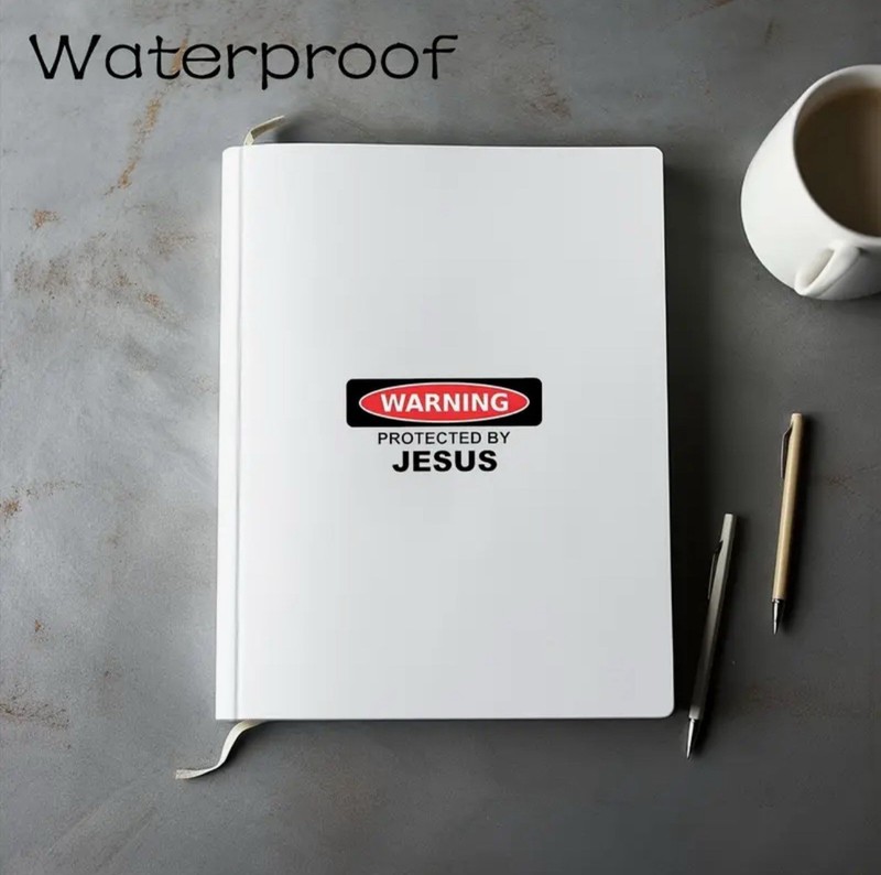 3 PACK WARNING PROTECTED BY JESUS 2.75” WATERPROOF VINYL DECAL STICKER LOT 3PCS gallery