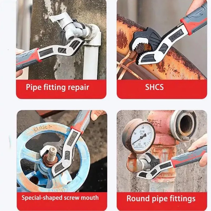 Multifunctional Self-Locking Pipe Wrench Tool, Hand Manual , Adjustable Wrench gallery