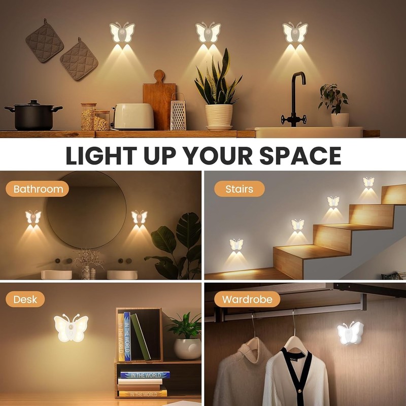 Motion Sensor Night Light, Rechargeable Stair Lights, Wireless with Magnetic ... gallery