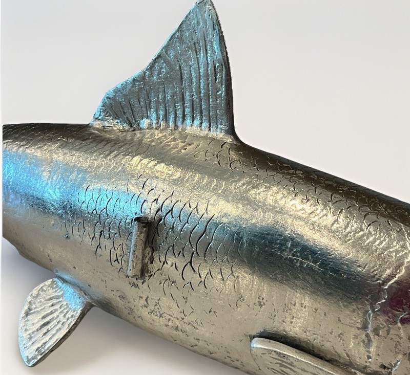 Phillips Collection 26" Bonefish Wall Sculpture Silver Leaf Resin Coastal Decor gallery