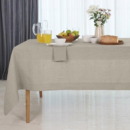 Linen Natural Tablecloth 60 x 132 Inch - 132" x 60" (Rectangular) 02 - Natural gallery