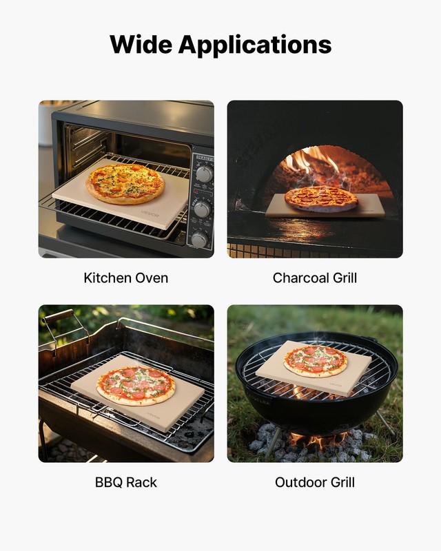 VEVOR Pizza Stone 20 x 14 in Rectangular Baking Stone for Oven & BBQ Grilling gallery
