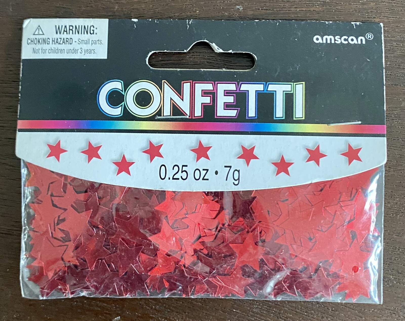 Amscan Metallic RED Star Shaped Confetti Pieces Table Party Decor, 7 Grams NOS gallery