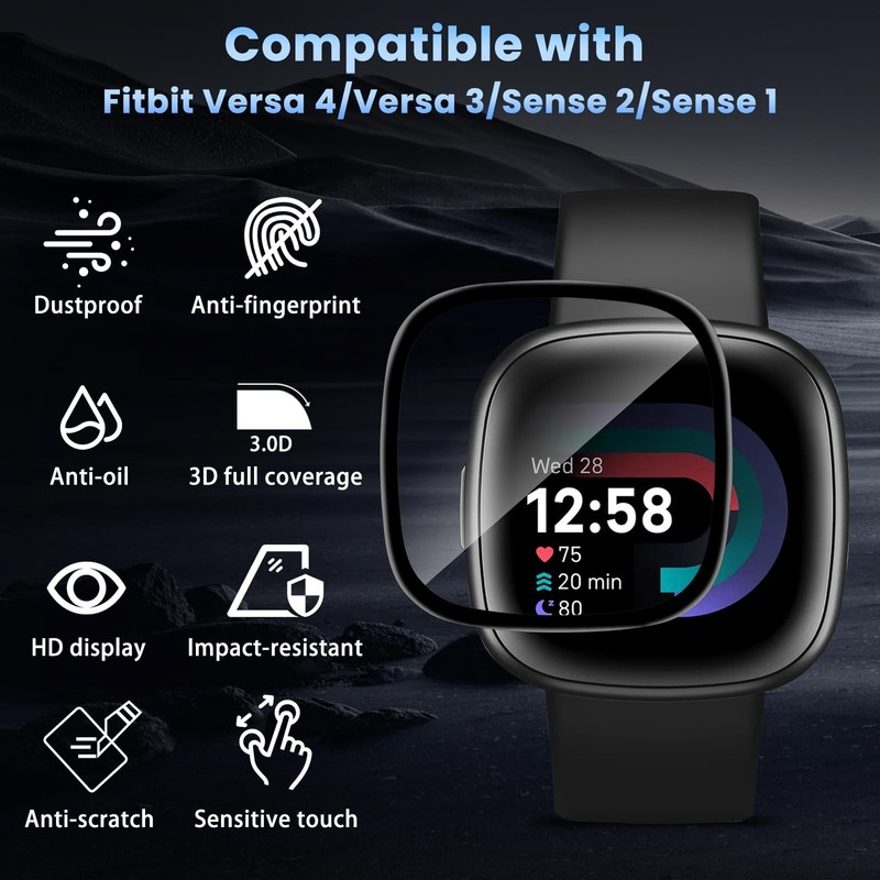 5 pcs Screen Protector for Fitbit Versa 4 / Fitbit Versa 3 / Fitbit Sense 2 /... gallery