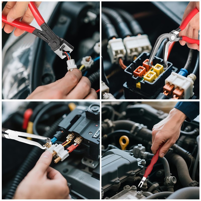 【5-Pcs Kit】Electrical Disconnect Pliers Set w/Gloves - Auto Connector Tool fo... gallery