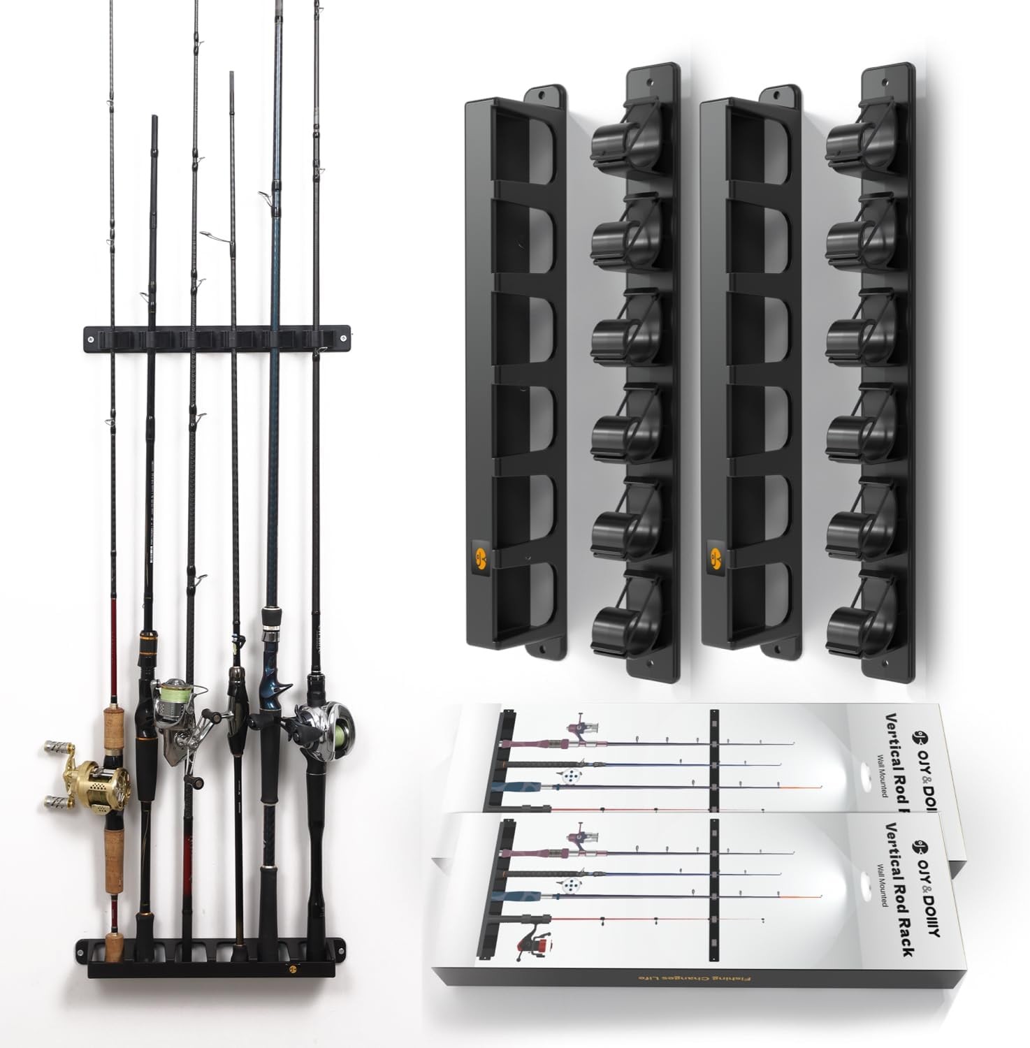 Wall Mount Fishing Rod Holders,Vertical Fishing Pole Storage Rack for Garage 2 gallery