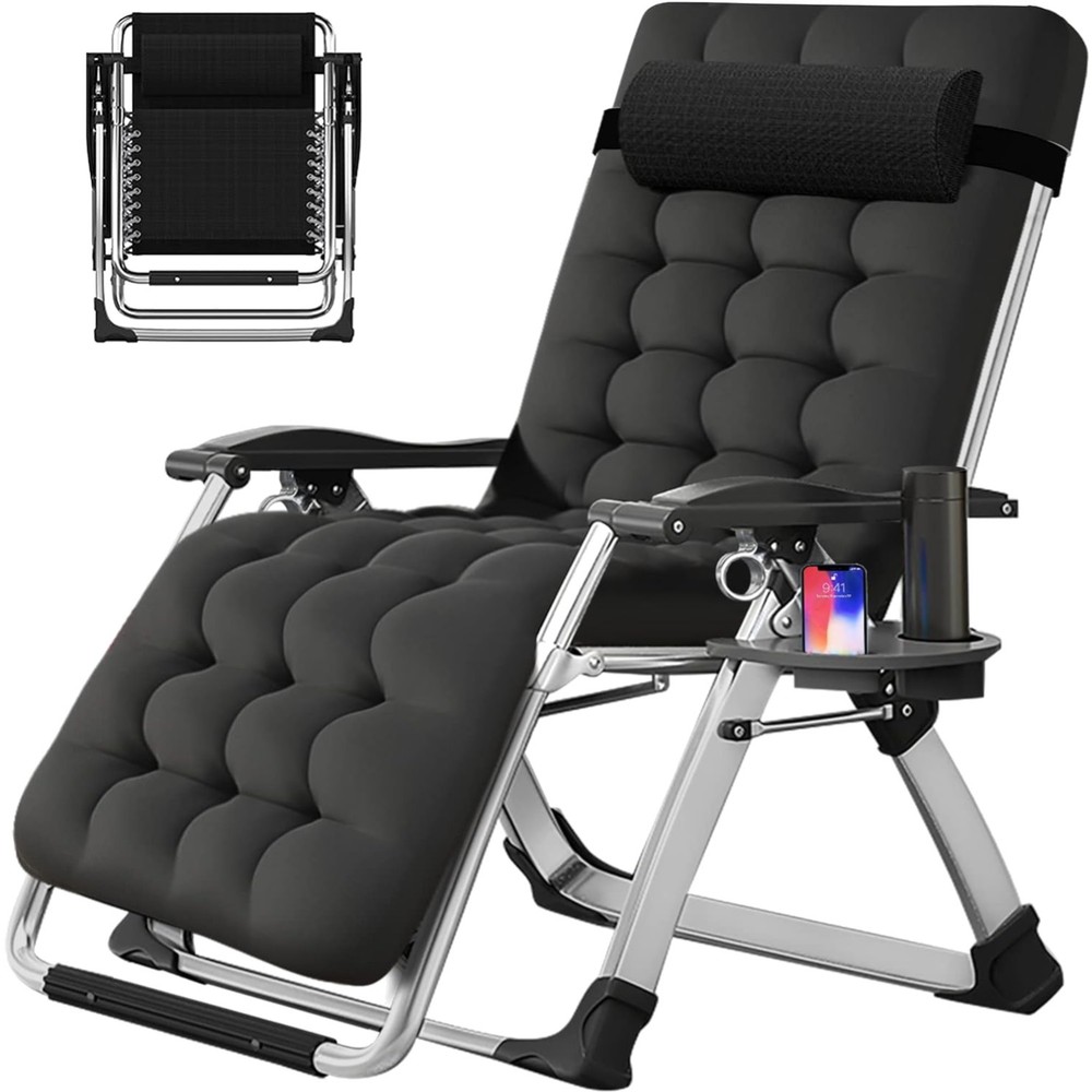 Zero Gravity Chair, Reclining Lounge Chair with Removable Cushion & Tray for ...