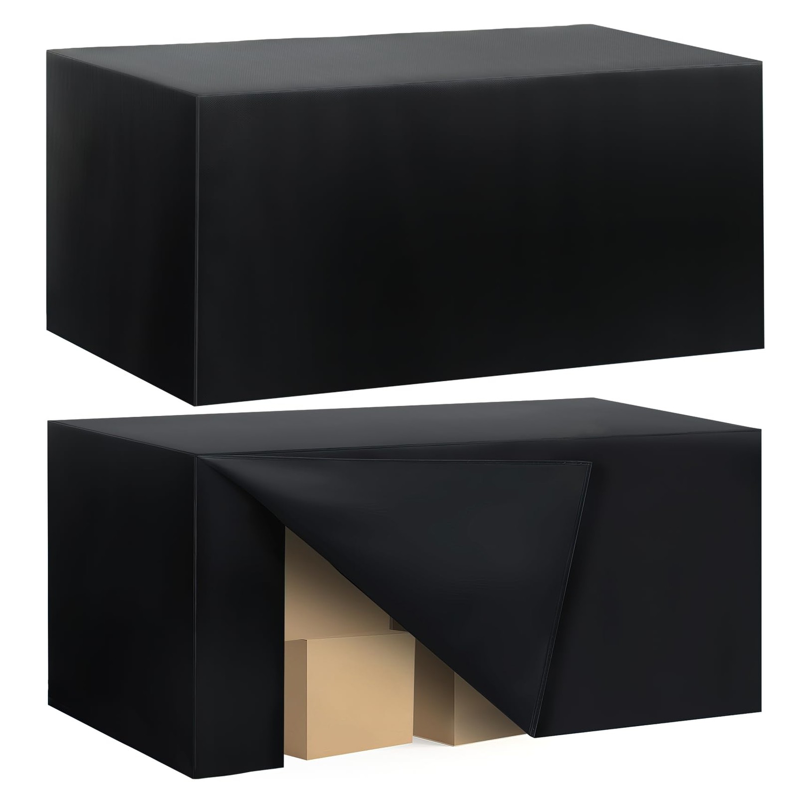 2 Pack Fitted Tablecloth 6FT Rectangular 72x30 Black Table Cover gallery