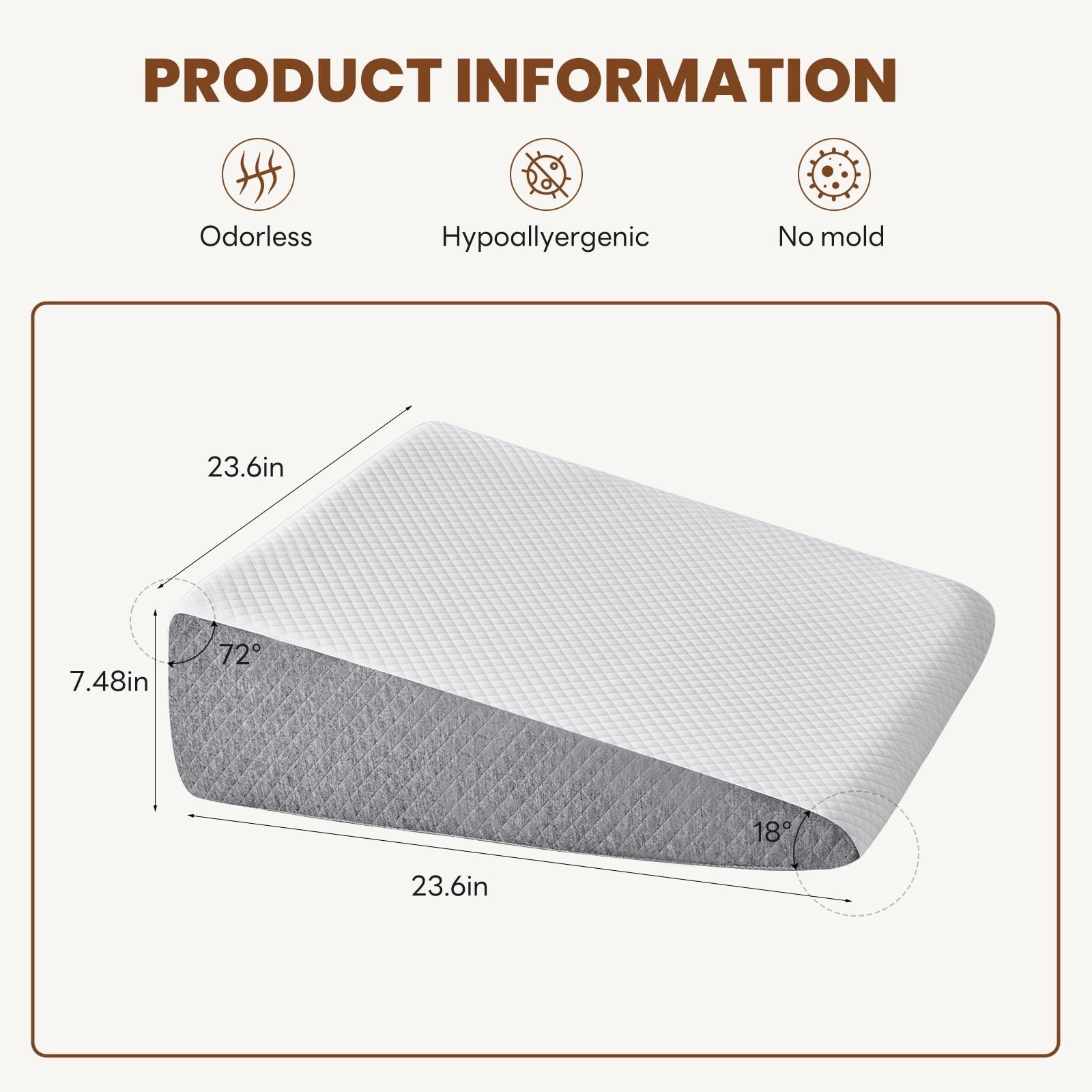 Wedge Pillow, Memory Foam Bed Wedge for Acid Reflux & Recovery gallery