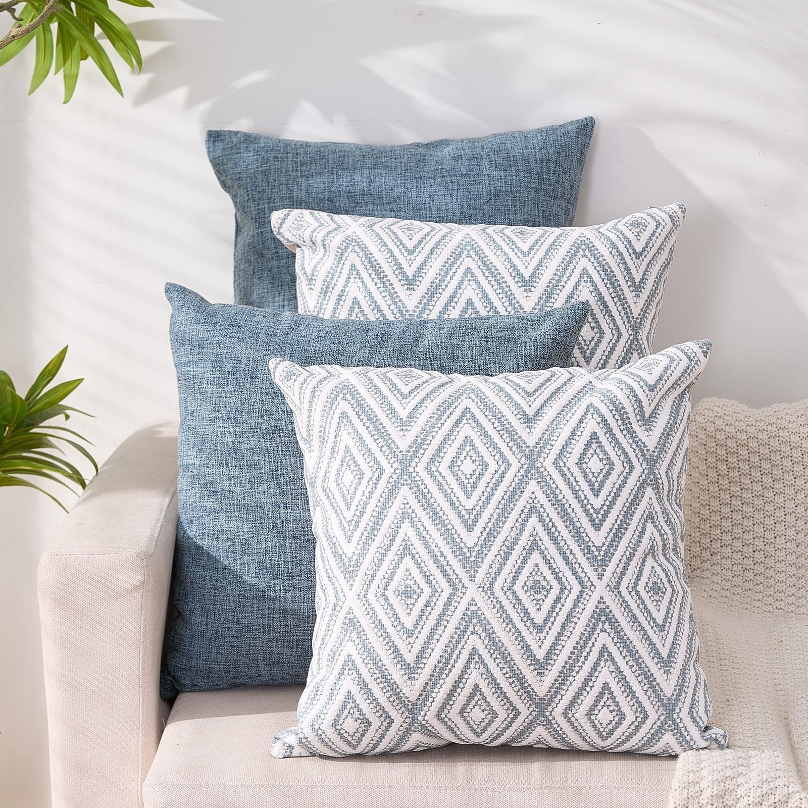 HPUK Decorative Throw Pillow Covers Set of 4 Square Couch Pillows L... Fast Ship gallery