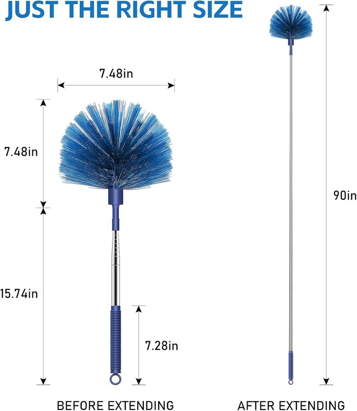 Cobweb Duster with Extension Pole, Retractable Dusters for Cobweb Cleaning 90-in gallery