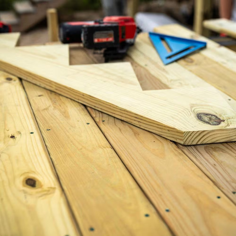 4-Step Ground Contact Pressure-Treated Pine Stair Stringer gallery