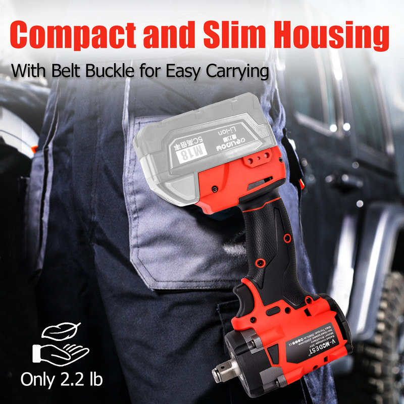 Compatible Milwaukee M18 Fuel 18V Battery Brushless Cordless 1/2" Impact Wrench gallery
