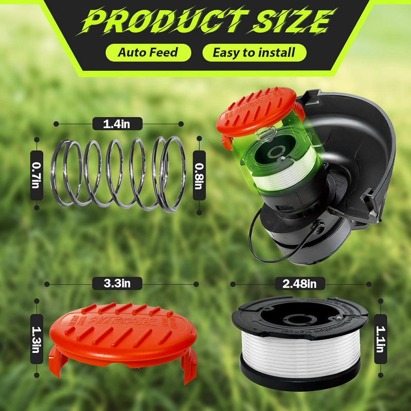 Weed Eater String 30Ft 0.065 for Black+Decker Trimmer Line 6 Spools 1 Cap gallery