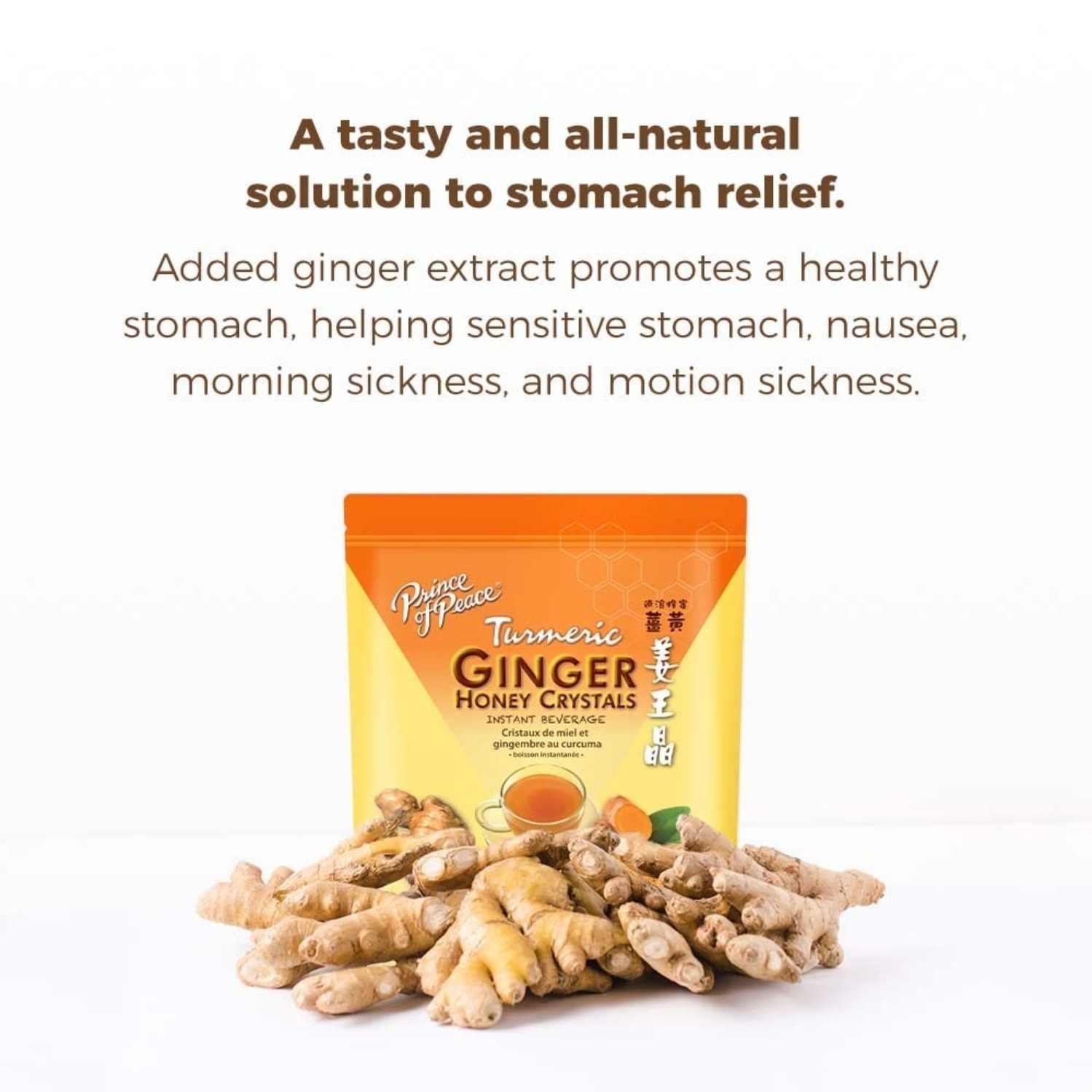Turmeric Ginger Tea Instant Ginger Honey Crystals, 25 Sachets -Prince of Peace gallery