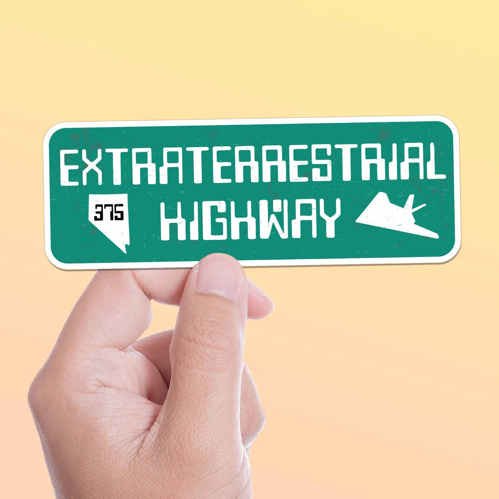Extraterrestrial Highway Sign Sticker - Funny Nevada Route 375 Decal for Laptop gallery