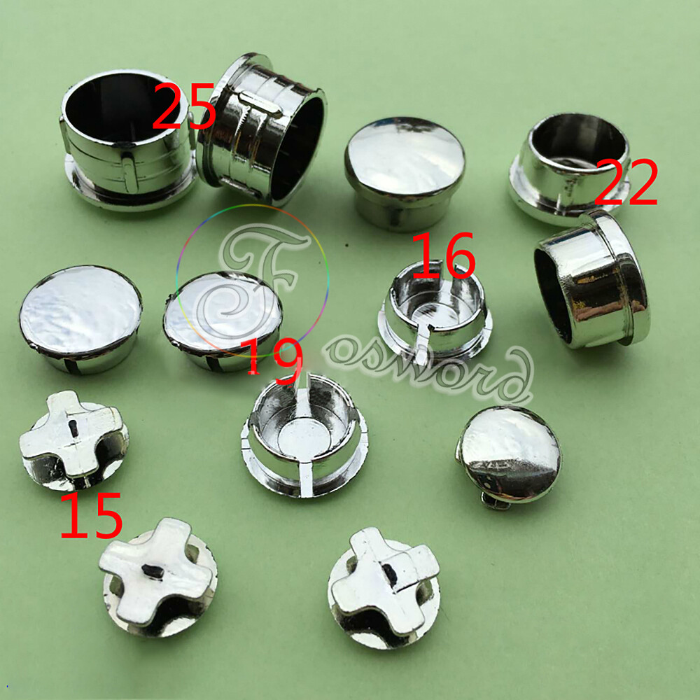 Silver Tube Inserts Pipe Plugs Chrome Metal Capped Round Blanking Bungs End Caps gallery