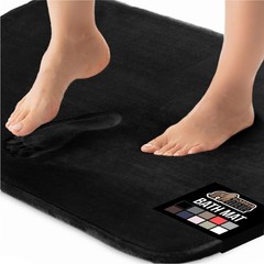 GORILLA GRIP® Memory Foam Bath Mat, Soft Absorbent Velvet 30″ x 20″, Black