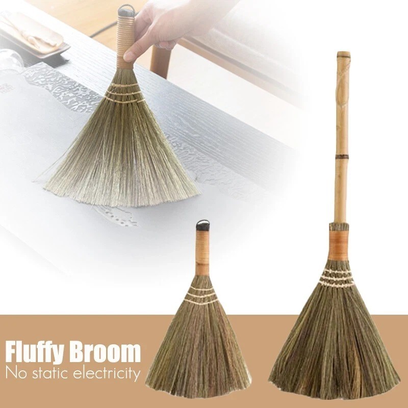 Japanese Short Handle Soft Bristle Broom Wood Floor Clean Sweeping Brush Dustpan gallery