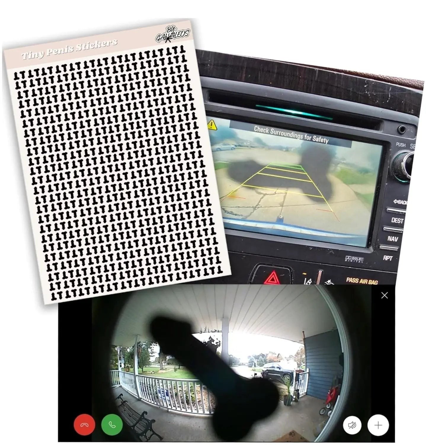 Prank Camera Stickers, 500 Pcs, Funny Stickers for Backup and Home Cameras gallery