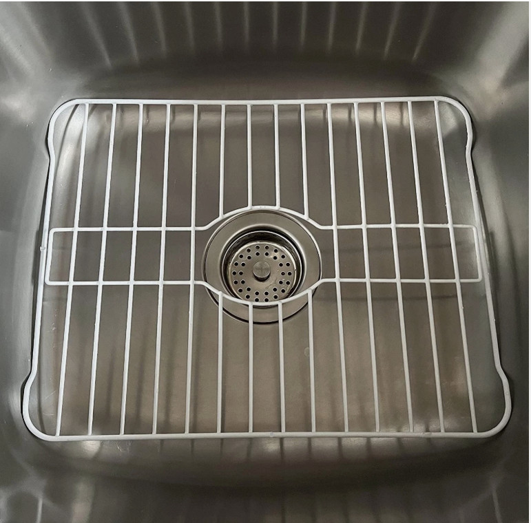 Sink Protectors for Kitchen Sink Bottom with White Coating Grate Insert Grid gallery