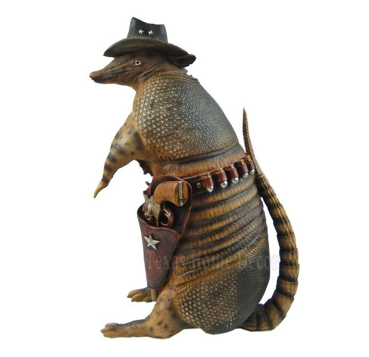 Large Armadillo Statue Texas Cowboy Sheriff Piggy Bank Rustic Western 15.5" Tall gallery
