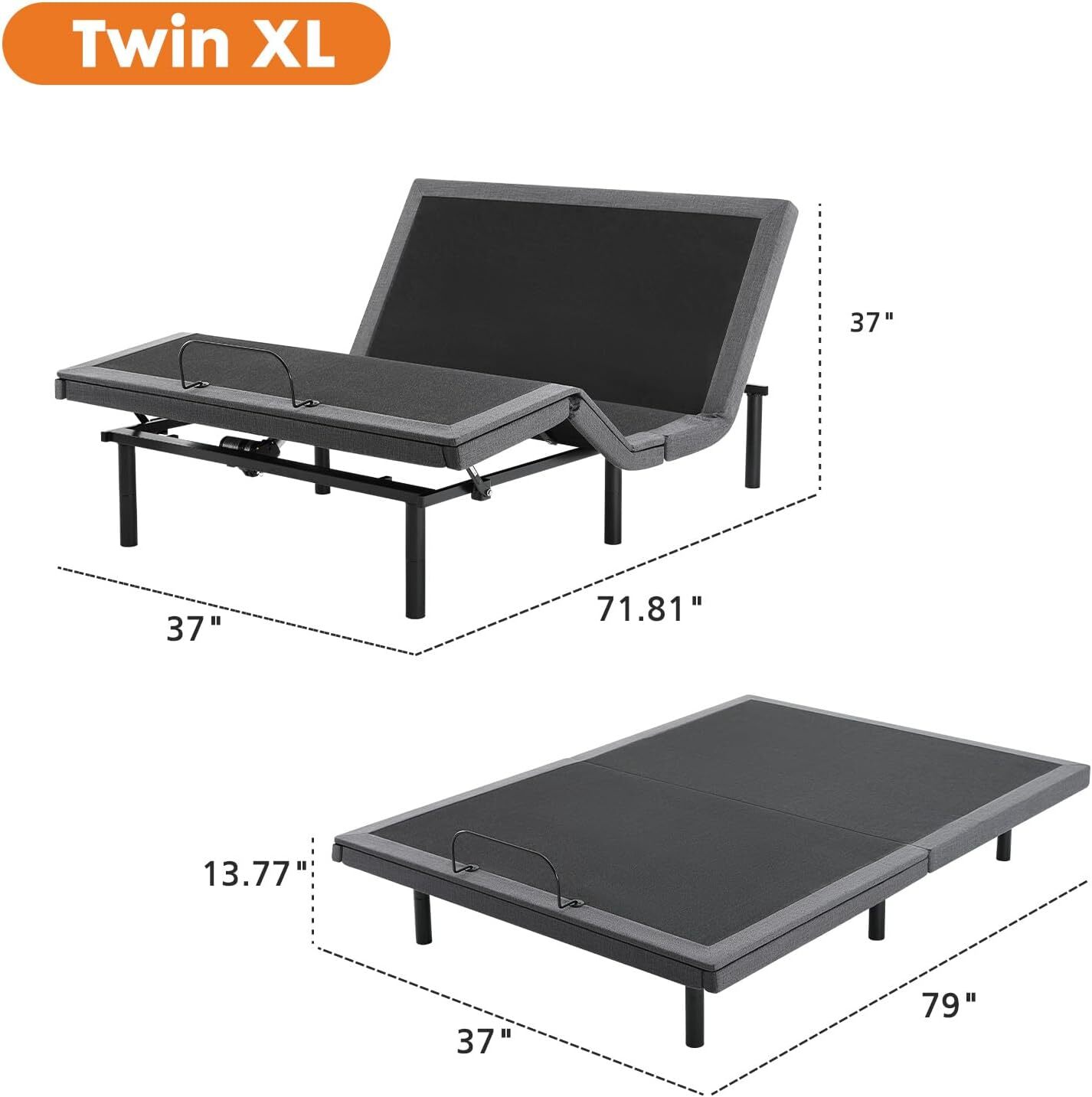 Full Queen Electric Adjustable Bed Frame Ergonomic Bed Base with Wireless Remote gallery