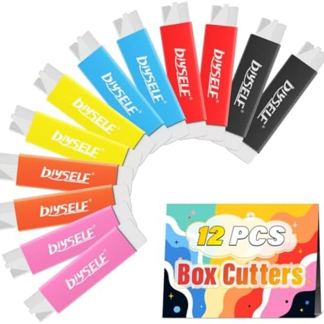 Box Cutters 12 Pack, Utility Knife, Box Cutter Retractable with Razor Blade, Box gallery