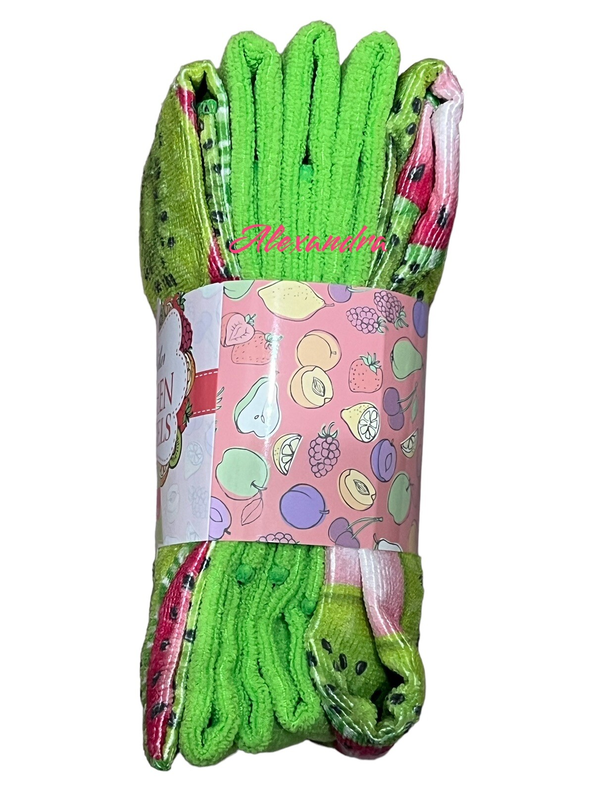 Microfiber Watermelon Kiwi Design Print Kitchen Towels 5 Pack New 15x26” gallery