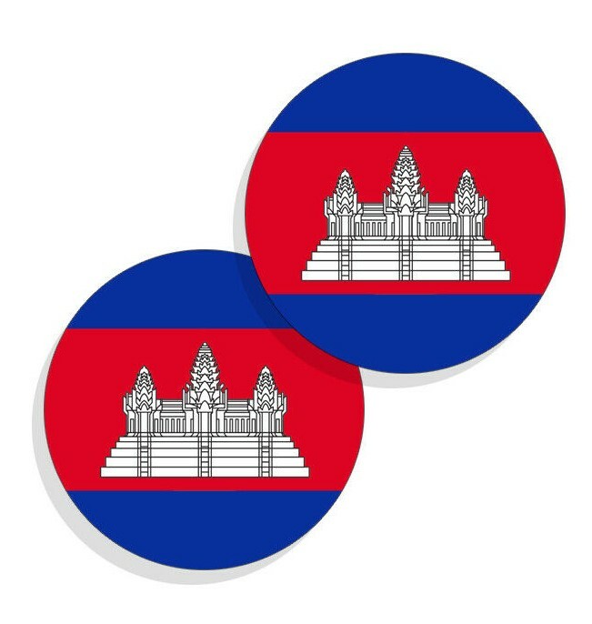 Cambodia Flag Stickers Flag Decals Vinyl Stickers Indoor Outdoor Round 4 pack gallery