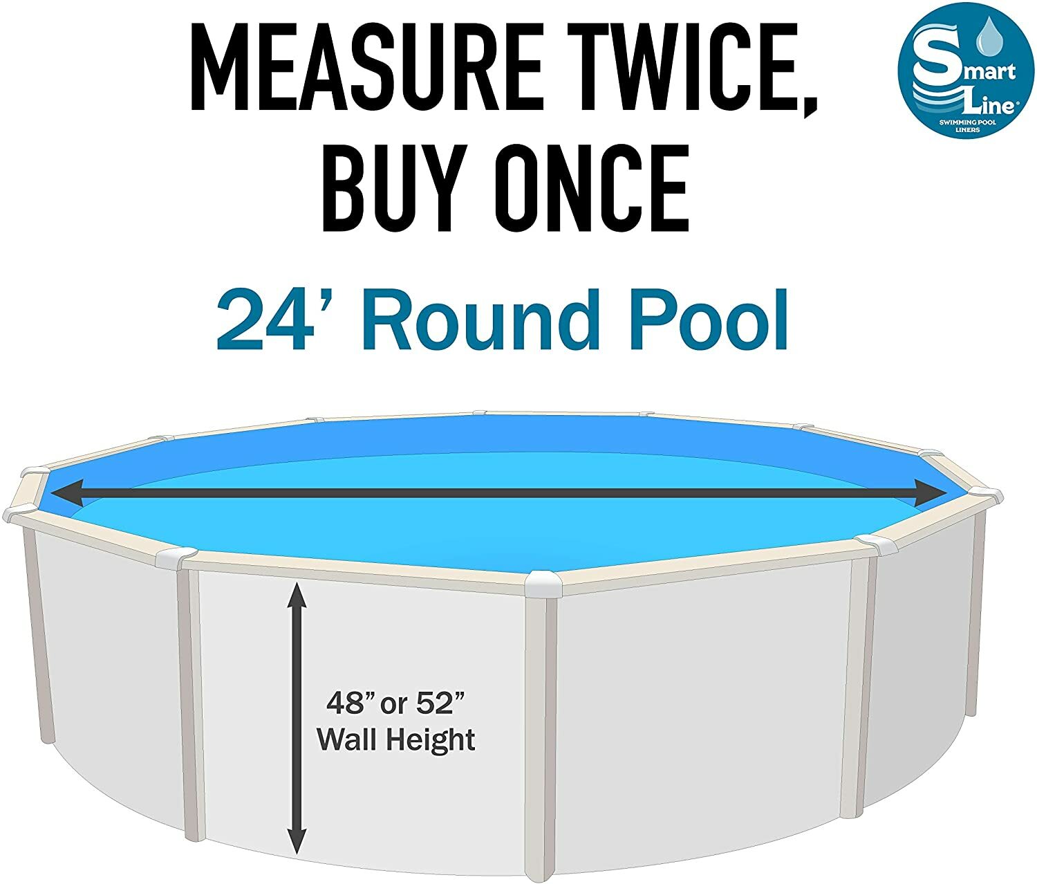 SmartLine 24' Round Overlap Swirl Bottom 25 Gauge Swimming Pool Liner w/ Coping gallery